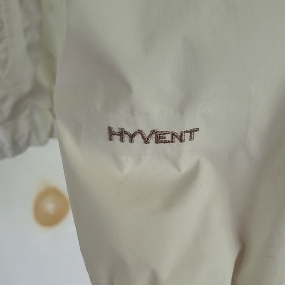 North Face Hyvent Hooded White Rain Jacket Windbreaker - Picture 5 of 15